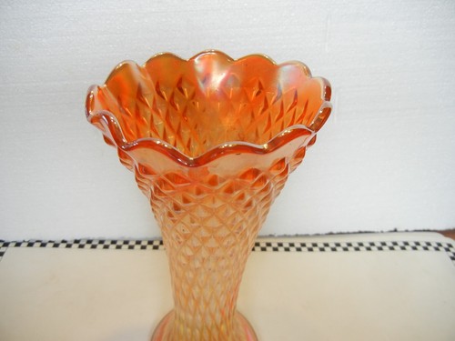 Northwood "Diamond Point" Carnival Glas 9" Ringelblumenvase - Bild 2 von 4