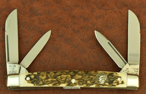 HEN & ROOSTER BERTRAM CUTLERY SOLINGEN GERMANY STAG CONGRESS KNIFE NICE (21776)