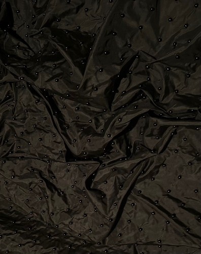 Tafetán de seda negro con cuentas individuales grandes 100 % seda, 48" de ancho, por yarda (EB-929) - Imagen 3 de 3