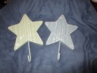 Cute Wood Star Hooks, 1 yellow 1 Blue