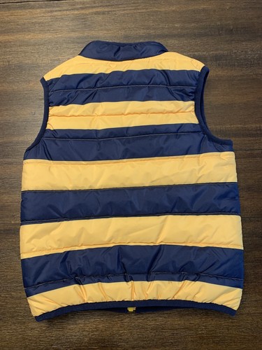 Gymboree Yellow Navy Puffer Vest Youth Size Small 5-6 Puffer Lining Pockets - Picture 5 of 6