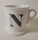 Anthropologie Brand Mug Cup Shaving Mug Style Initial Letter "N" Retro Inspired