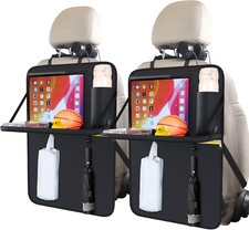2 Pack Car Backseat Organizer Seat Back Protectors with Foldable Table Tray 12.9