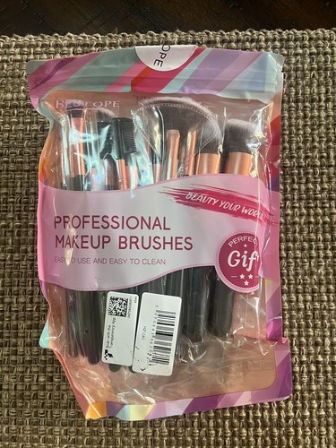 Juego de 16 brochas de maquillaje profesionales BESTOPE en plata rosa/negro NUEVO SELLADO - Imagen 7 de 8