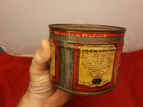 Scarce Vtg 1/2 Half Pound BOSCUL Trial Coffee Tin Can W/ Original Lid Uncommon - Picture 4 of 10