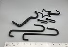 Set of 6 assorted Black Antique-Style Heavy Duty Wrought Iron Hooks NEW