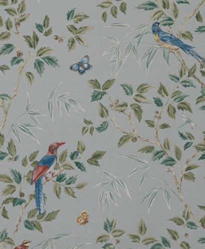 Colefax & Fowler Curtain Fabric 'ASHDOWN - OLD BLUE' 1.7 METRES Linen Blend - Picture 2 of 7