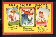 Postcard - Comic - Sap . Snap . Shots - Waiting For You In This Town!