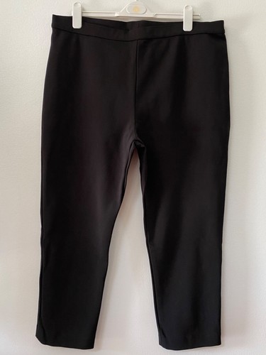 JOAN VASS WOMEN'S BLACK RAYON & NYLON PANTS SIZE 2X