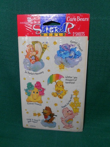 Vintage American Greetings Sticker World Care Bear  NOS - Picture 1 of 5