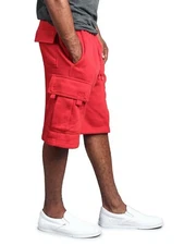 Mens Heavy Weight Fleece Cargo Pocket Sweat Short Pants With Drawstring - FS76EY