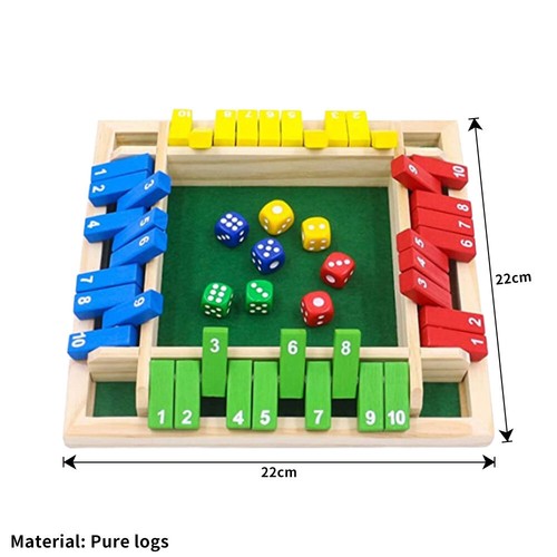 Game Wooden Toy Board Game Wooden Number Game Shut The Dice Game SW - Picture 15 of 16