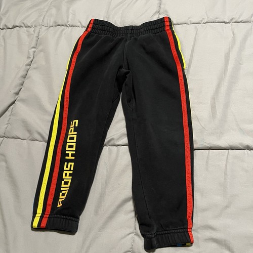 Lego Adidas Hoops Sweat Pants Boys 4T Joggers Black Red Yellow Blue Basketball - Picture 2 of 10