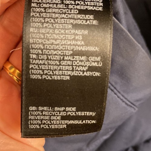 NORTH FACE Boys Reversible Hooded Full Zip Coat Jacket Blue Grey Size Large 16 - Picture 11 of 14