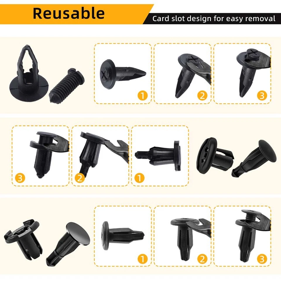 121 ШТ. Для Honda Крыло Дверь Капот Бампер Отделка Зажим Корпус Фиксатор Ассортимент Комплект - Изображение 4 из 4