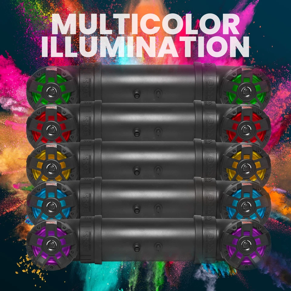 Altavoces Bluetooth resistentes a la intemperie BOSS UTV4BRGB con iluminación RGB y control remoto Foto 4 de 4