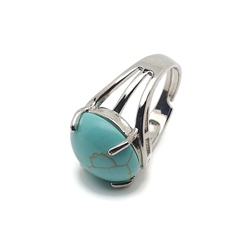 Gemstone Ring Natural Round Crystal Cocktail Chakra Adjustable Silver Plated - Picture 55 of 135