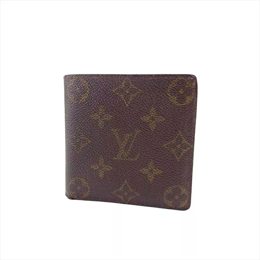 LOUIS VUITTON Bi-fold Wallet Monogram PVC x Leather-Authentic USED L4013