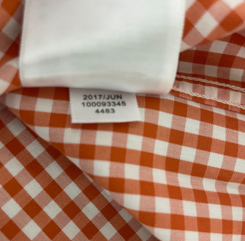 Brooks Brothers Button Up Shirt Boys Size XL Orange Gingham Red Fleece Non Iron - Picture 5 of 8