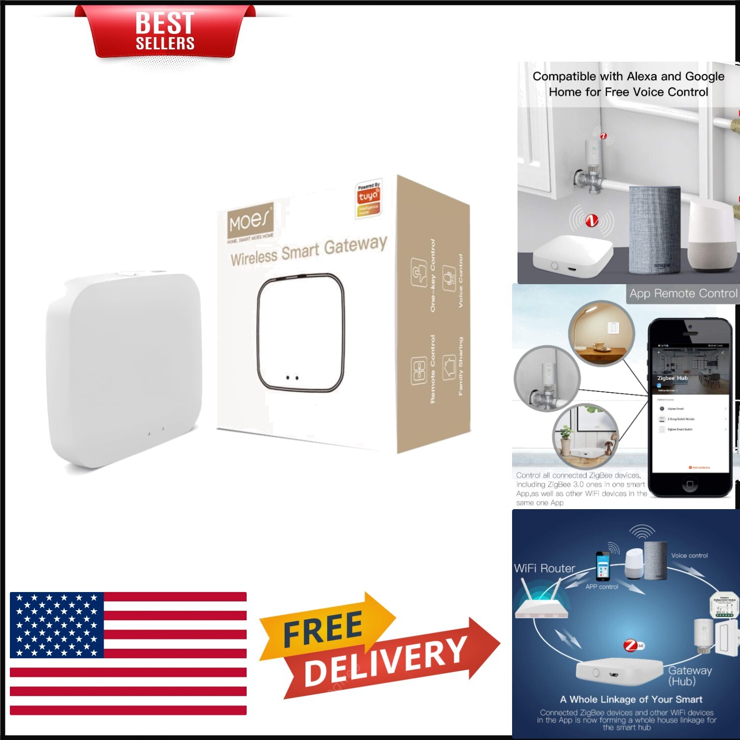 Zigbee Smart Home Hub with Remote Control for Seamless Connectivity-image