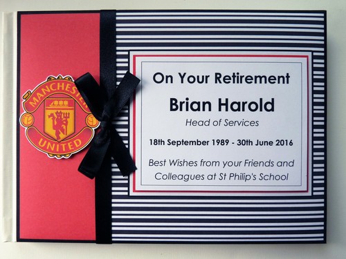 Personalised blue retirement guest book, retirement keepsake, album, gift - Picture 12 of 14