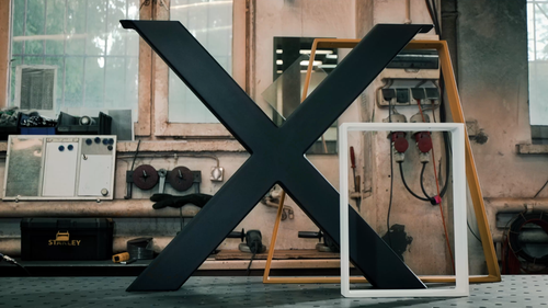 2x TISCHBEINE TISCHGESTELL TISCHKUFEN METALL STAHL TISCHFÜßE INDUSTRIAL TISCH R2 - Video 1 von 1