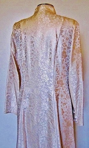 BRAND NEW J. PETERMAN PURE SILK CREAM IVORY MATELASSE ASIAN JACKET COAT DRESS 10 - Picture 6 of 8