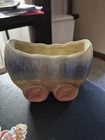 Vintage Shawnee Pottery #514 Western Covered Wagon Planter USA Turquoise Brown