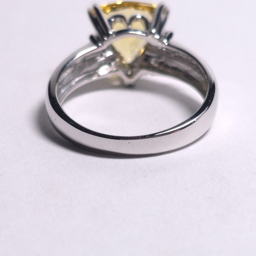 Gems En Vogue NH 2.72ct Canary Beryl & Diamond 14k White Gold Ring Size 9 - Picture 6 of 14