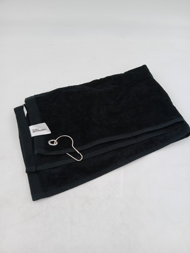 Port Authority Golf Handtuch schwarz Baumwolle Frottee mit Öse Haken Ring saugfähig - Bild 1 von 7