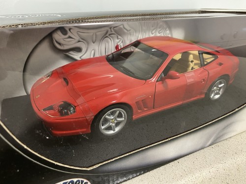 1:18 Ferrari 550 Maranello Rosso Red Hot Wheels Diecast Supercar NEW Sealed Box - Picture 2 of 9