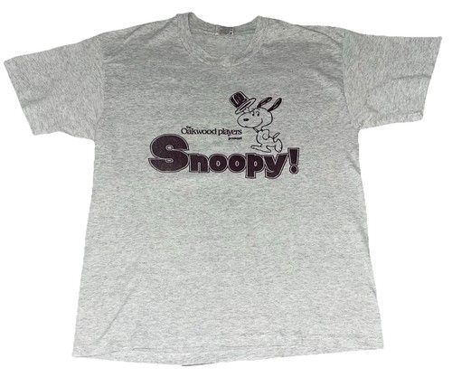 Vintage 90s Peanuts Snoopy Single Stitch Graphic T-Shirt Men’s Large Hanes - Picture 1 of 8