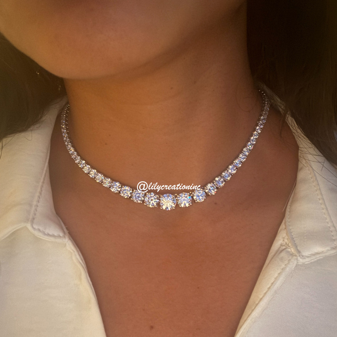 23 Carat Graduated Lab Grown Diamond Tennis Choker image 4