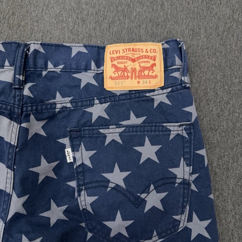 Levi’s 511 Herrenshorts 34 grau amerikanische Flagge 100 % Baumwolle USA schmale Passform - Bild 10 von 11