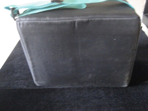 Case Logic CD Case Soft Carry Bag Vintage 90s Black Teal Blue Shoulder Strap 30 - Picture 3 of 5