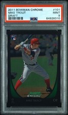 2011 Bowman Chrome Draft Mike Trout RC Rookie PSA 9 #101 California Anaheim HOF