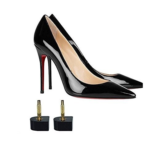 6 pares de puntas de tacón de repuesto para mujer negras en forma de U - Imagen 3 de 5