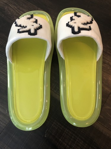 Tory Burch Bubble Jelly Rabbit Slides Shoes Lime Green White Summer Resort 10 - Picture 7 of 9