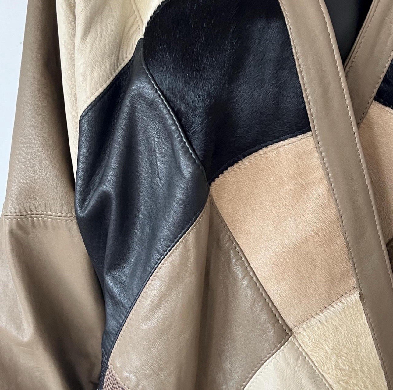 Vintage Leather Patchwork Jacket - image 4