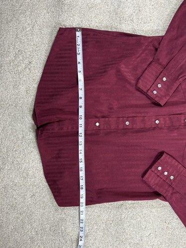 Camicia VINTAGE Ely Cattleman uomo media rossa perla snap metallizzata fantasia western - Foto 7 di 9
