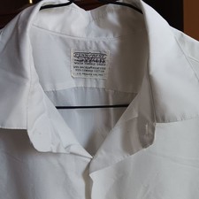 Vintage 1970's Men's Dress Shirt Medium 15.5 Penn-Prest White Towncraft