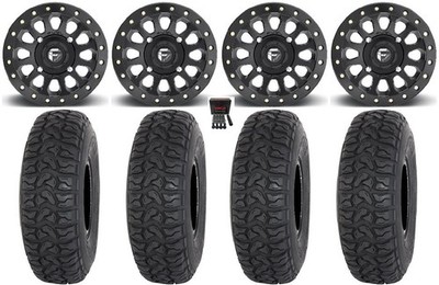 Fuel Vector Beadlock 15'' Wheels Bk 35'' Chicane LT Tires Can-Am Defender