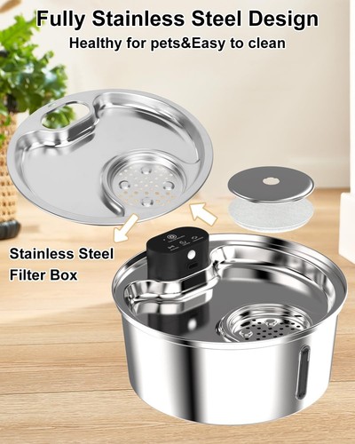 Stainless Steel Dog Water Fountain for Large Dog,Large Pet Water Fountain,Dog... - Picture 2 of 9