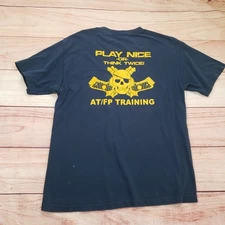 AT/FP Training T-Shirt Play Nice Think Twice Skull Guns Graphic Ammo Military