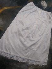 Vintage Vassarette Half Slip Medium White Nylon Lace Hem Vintage Lingerie