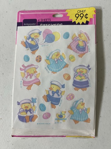 ADORABLE PACK OF Vintage 1980s HALLMARK DUCK STICKERS EASTER DUCKIES SEALED