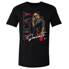 WWE Ricky Saints Black T-Shirt , Vertical Name