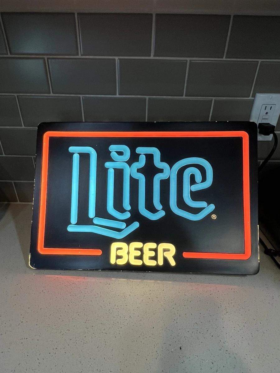 Miller Light Neon Beer Sign In Collectible Miller Signs & Tins for