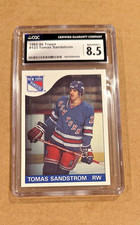 1985-86 Topps Hockey Rookie #123 Tomas Sandstrom CGC 8.5 New York Rangers (RC)