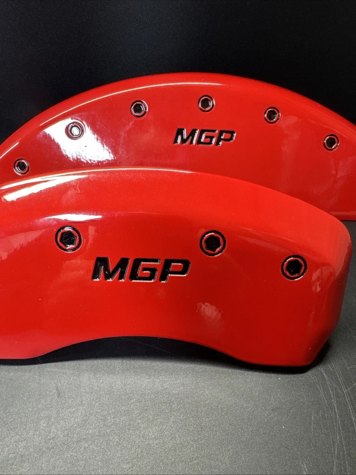 MGP 10241 Red Brake Caliper Covers 4pc Set- Front & Rear, UniversalFit - Image 3 of 4